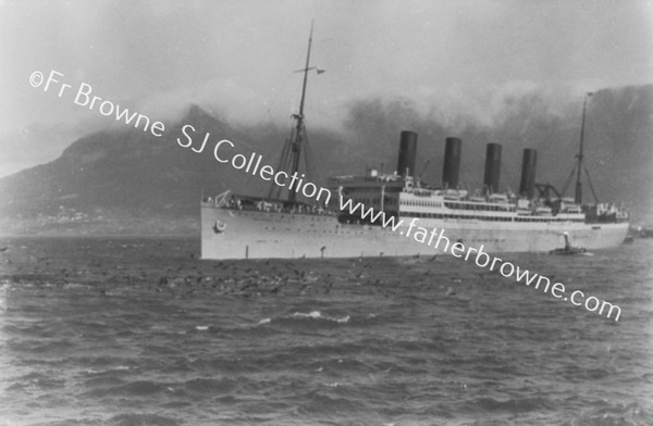 SS.ARUNDEL CASTLE (UNION LINER) LEAVING FOR ENGLAND